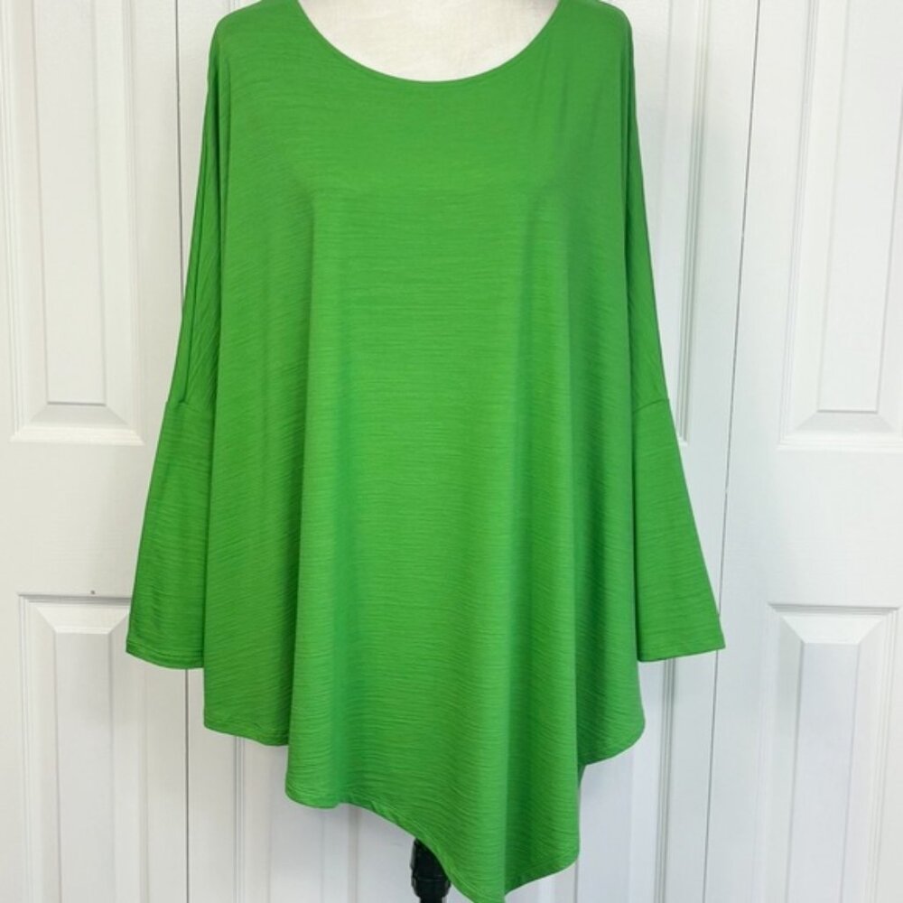 J. Jill Wearever Collection Green Asymmetric Hem Tunic Top 3X